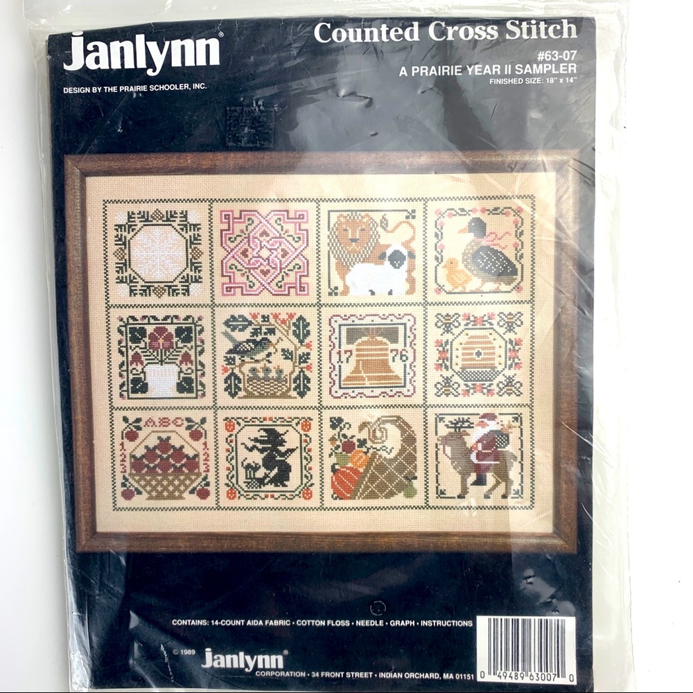 Janlynn Counted Cross Stitch Kit A Prairie Year II Sampler 63-07 NIP 18”x 14”